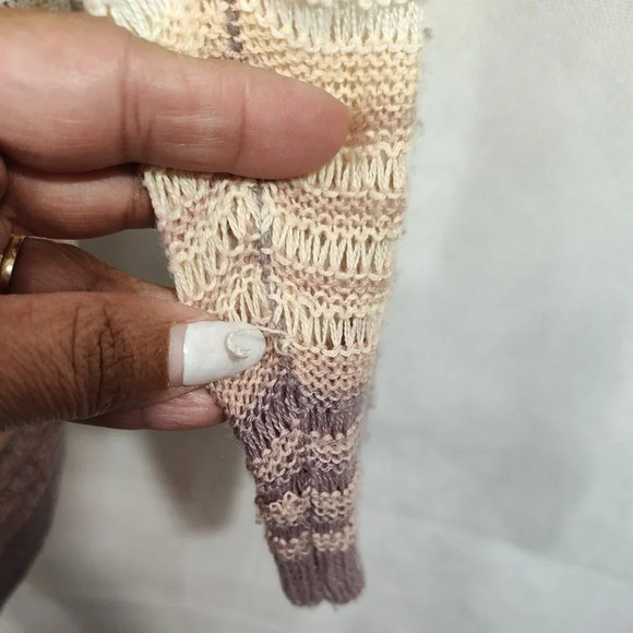 Say What Hooded Cardigan Sweater Open Size 1X Peach Purple Long Sleeve FLAWS - Picture 7 of 7